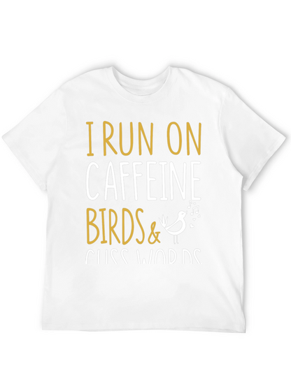 Camiseta Hombre: Cafeína Pájaros y Palabrotas