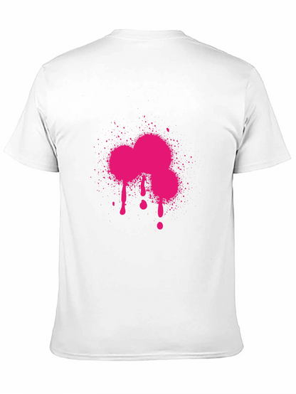 Camiseta Negra con Estampado Fucsia Abstracto