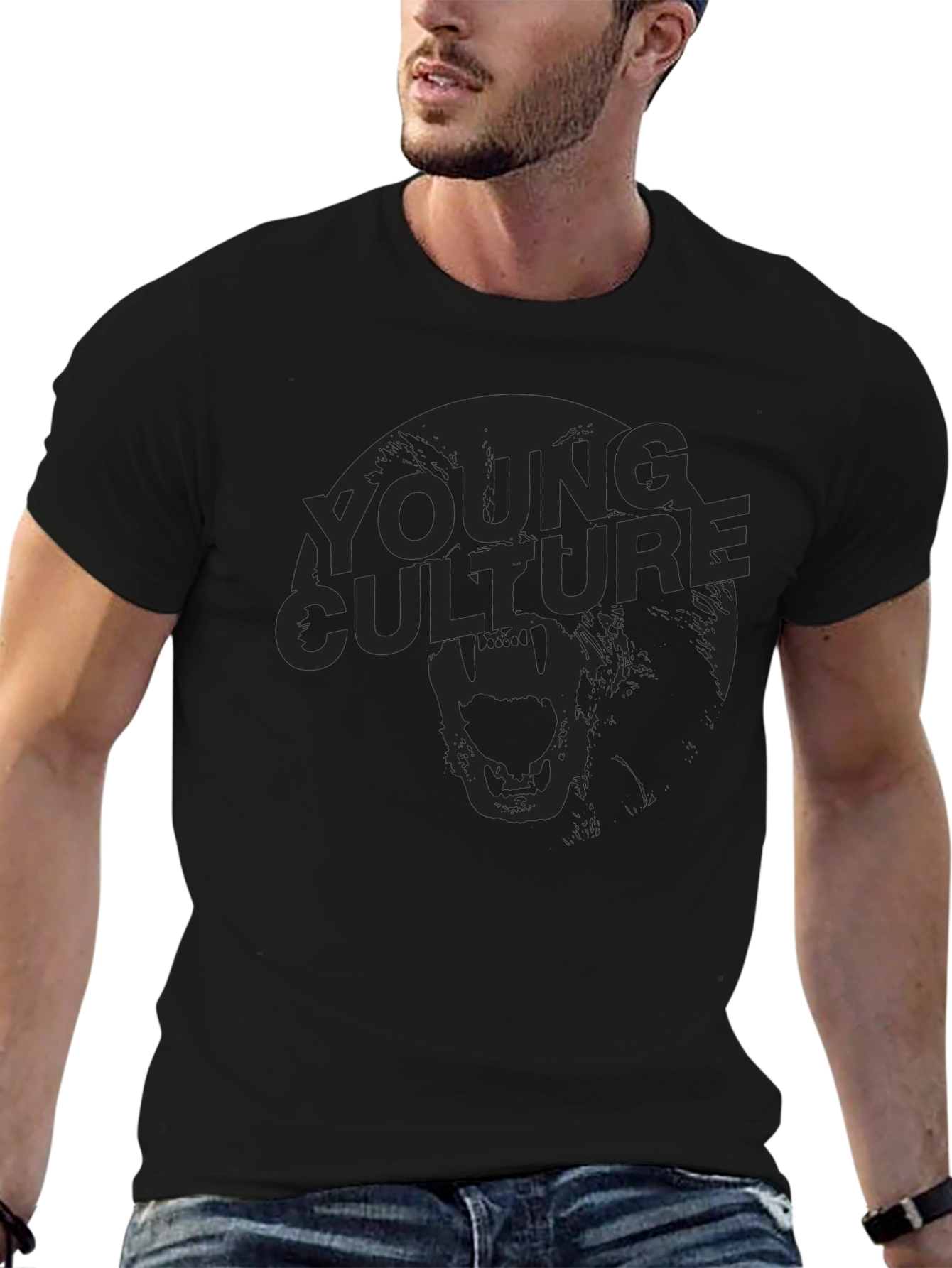 Camiseta Negra Young Culture Estampada