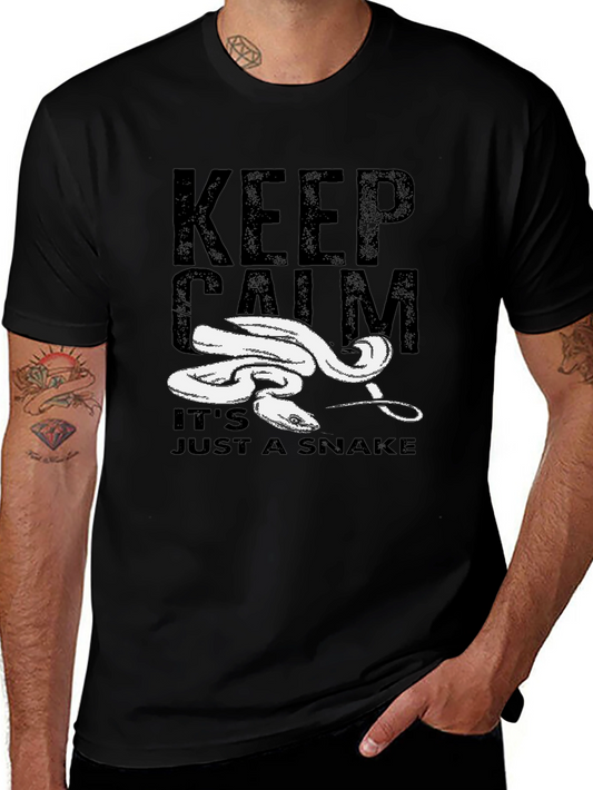 Camiseta Negra Keep Calm Its Just a Snake