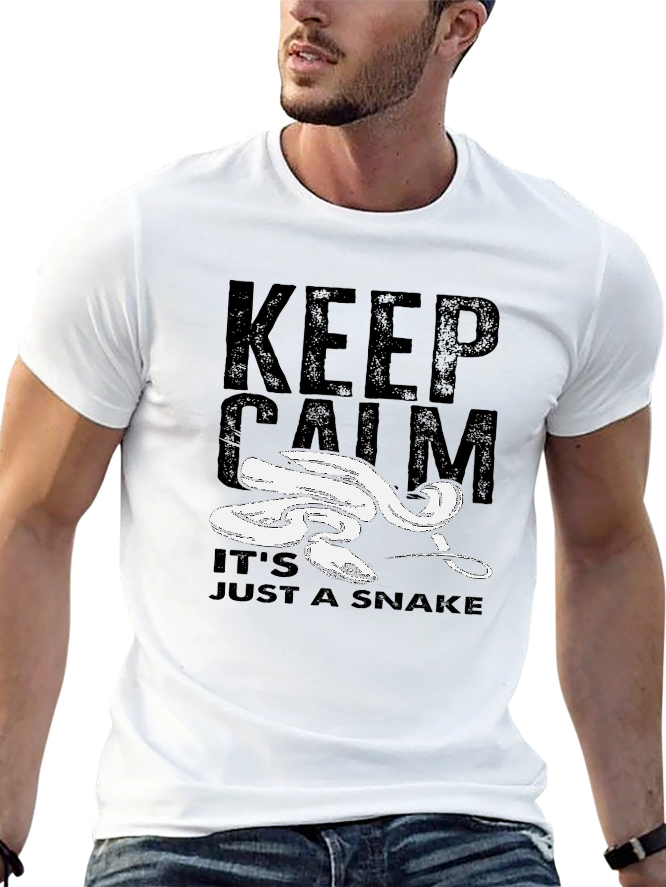 Camiseta Negra Keep Calm Its Just a Snake