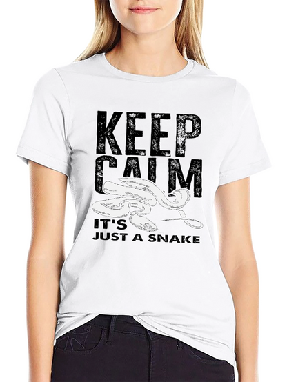 Camiseta Negra Keep Calm Its Just a Snake