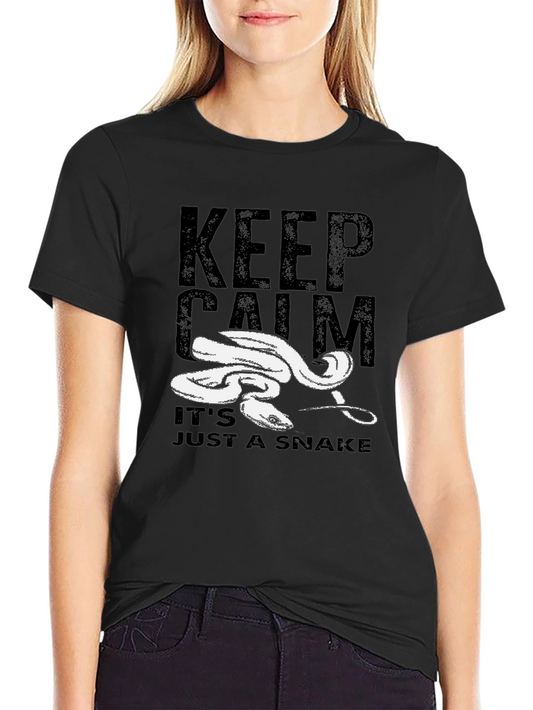 Camiseta Negra Keep Calm Its Just a Snake