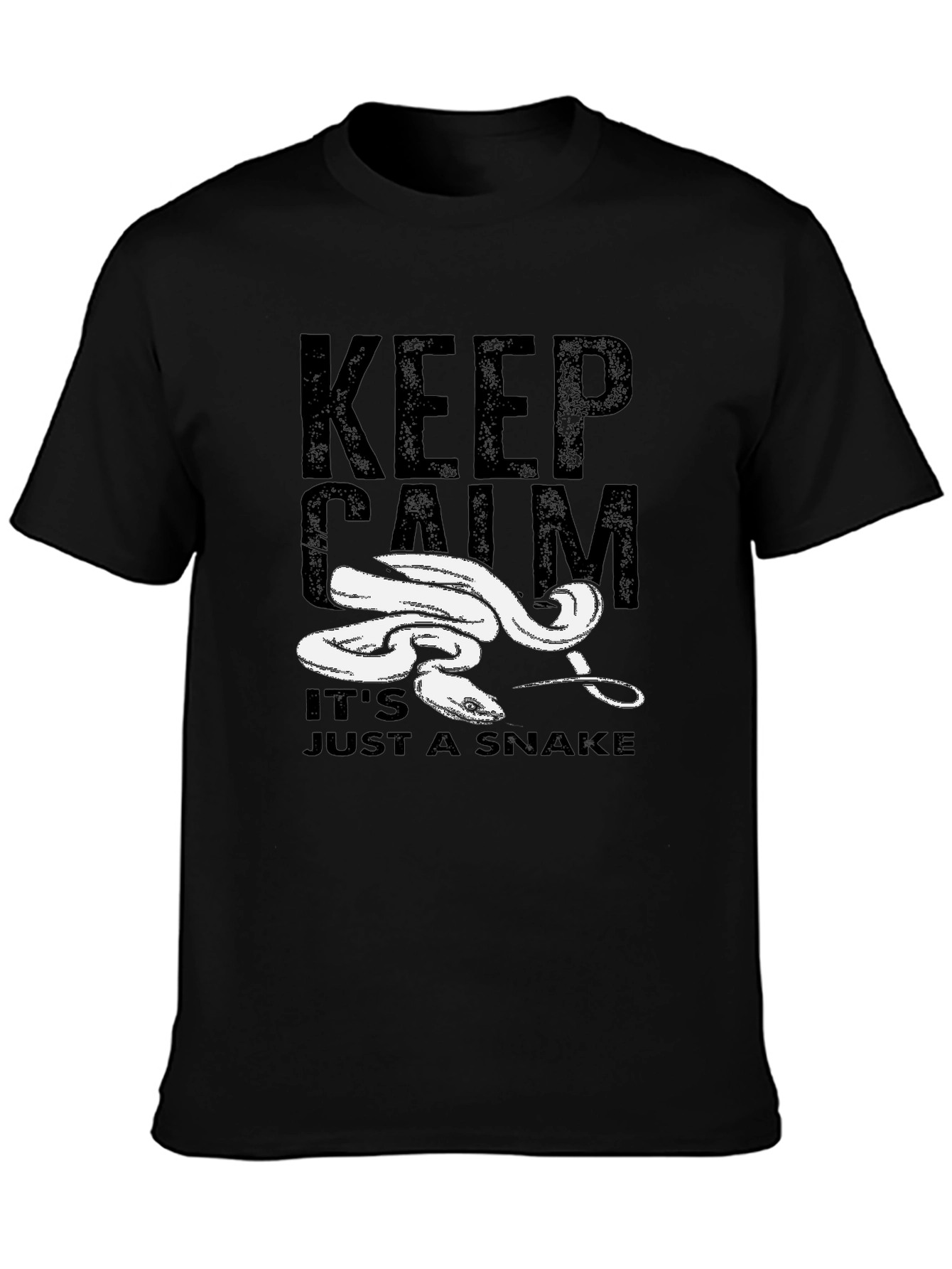 Camiseta Negra Keep Calm Its Just a Snake