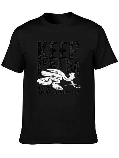 Camiseta Negra Keep Calm Its Just a Snake