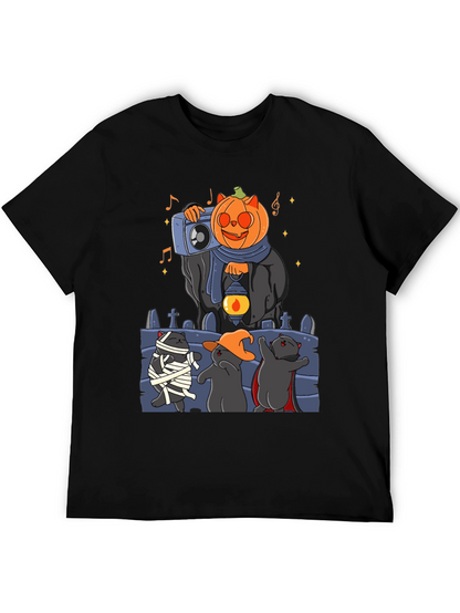 Camiseta Halloween con Gatos y Calabaza DJ