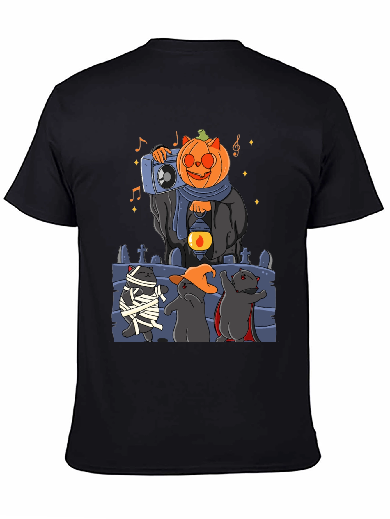 Camiseta Halloween con Gatos y Calabaza DJ