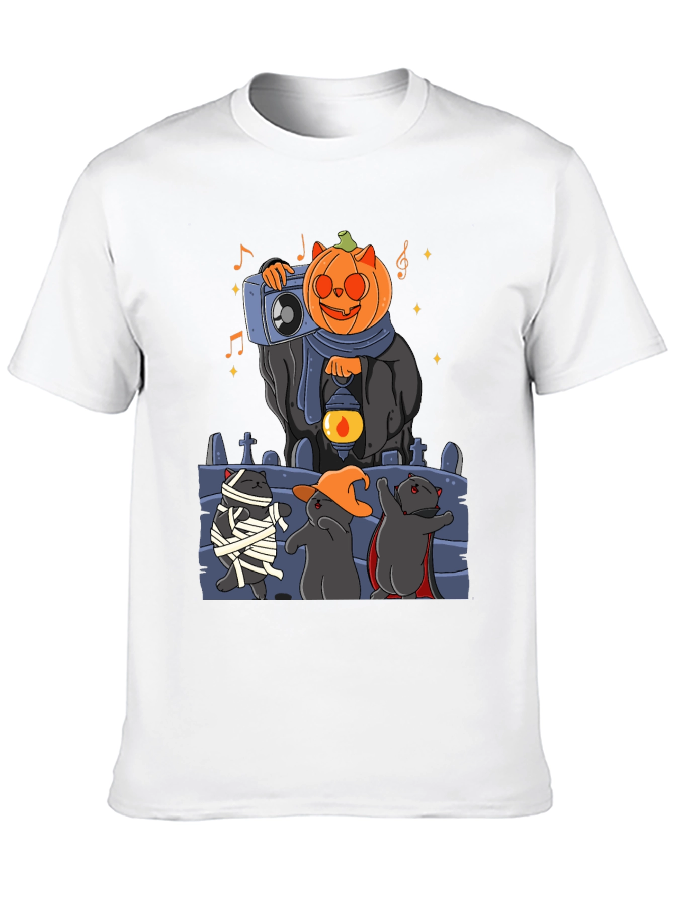Camiseta Halloween con Gatos y Calabaza DJ