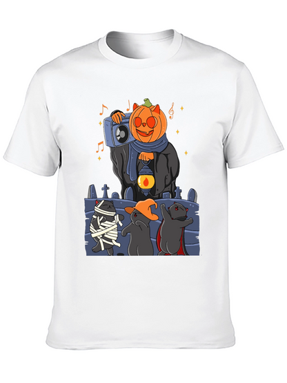 Camiseta Halloween con Gatos y Calabaza DJ