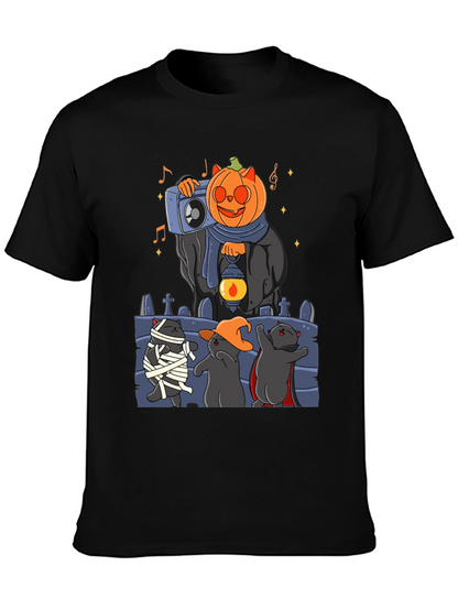 Camiseta Halloween con Gatos y Calabaza DJ