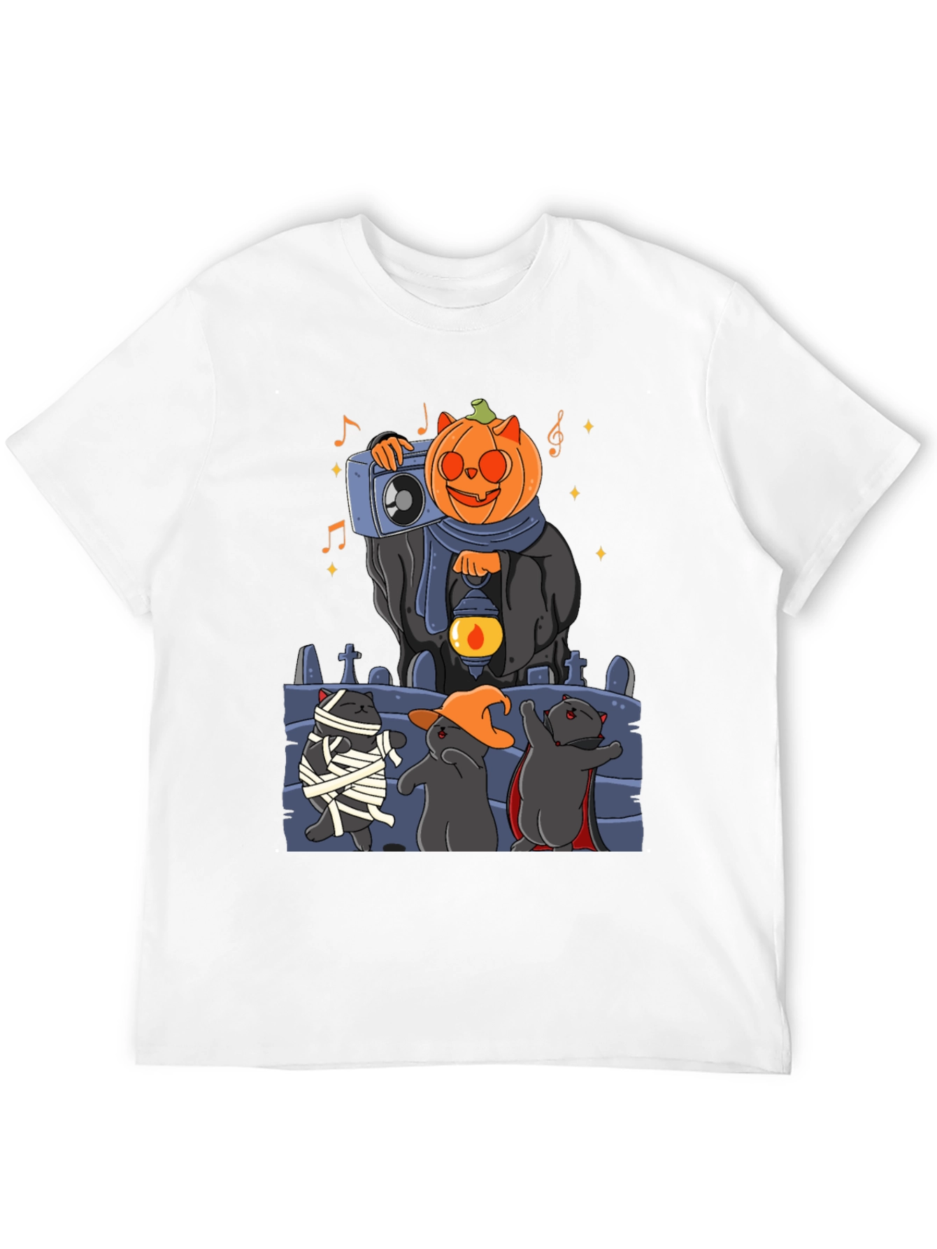 Camiseta Halloween con Gatos y Calabaza DJ