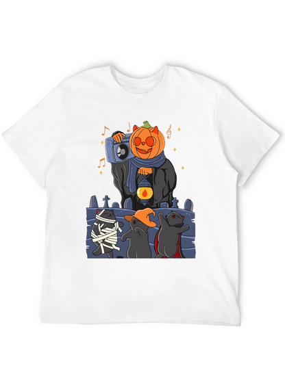 Camiseta Halloween con Gatos y Calabaza DJ