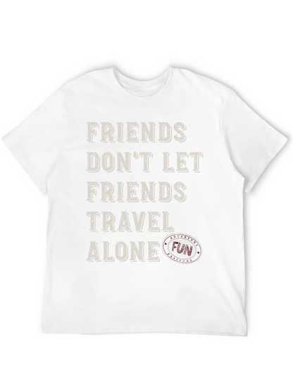 Camiseta Negra con Texto: Amigos No Dejan Viajar Solo