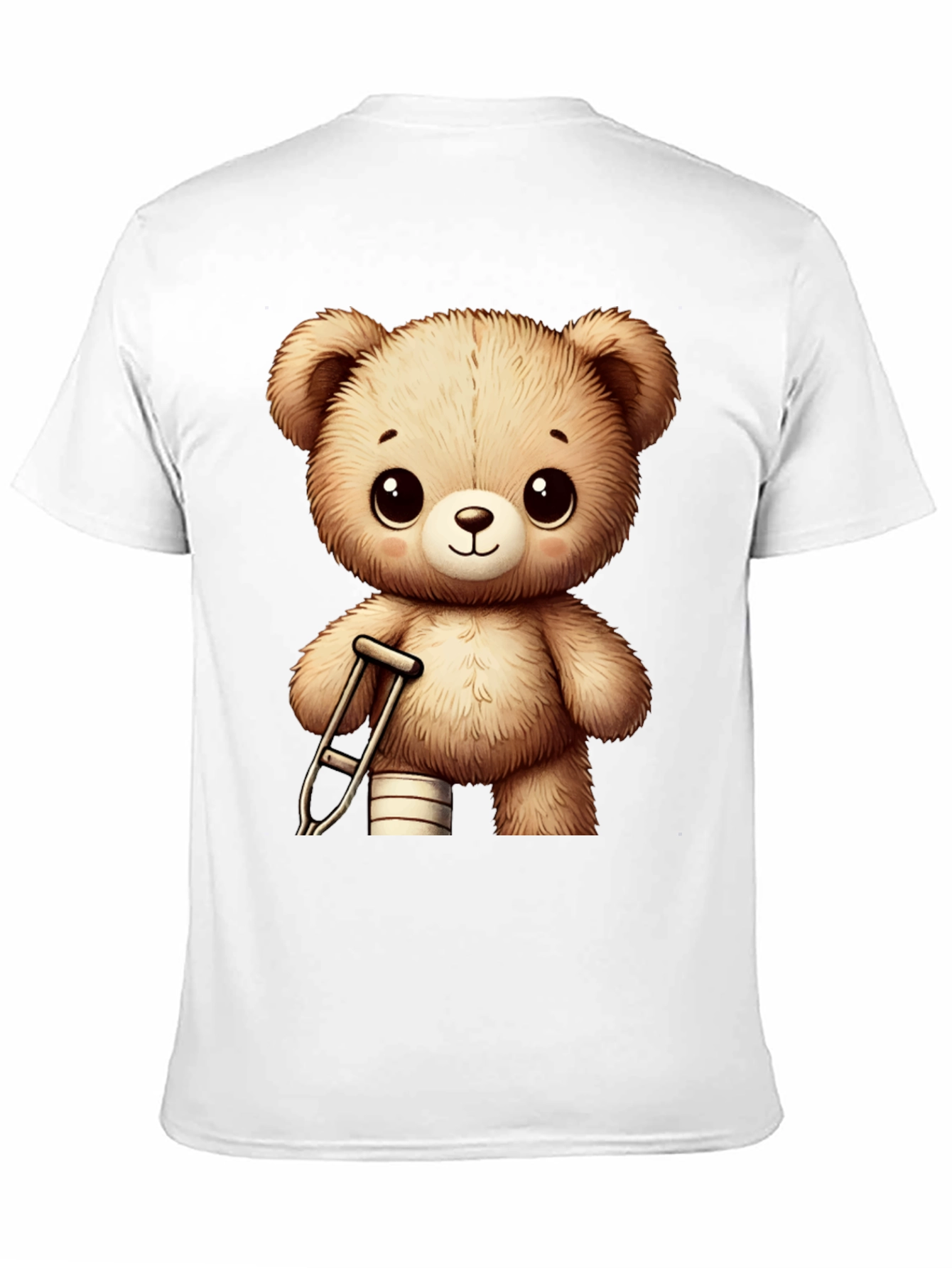 Camiseta Negra con Diseño de Oso de Peluche Lindo