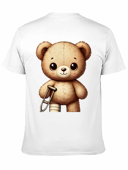 Camiseta Negra con Diseño de Oso de Peluche Lindo