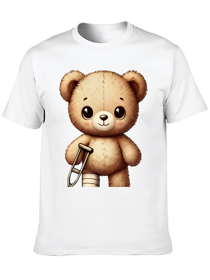 Camiseta Negra con Diseño de Oso de Peluche Lindo