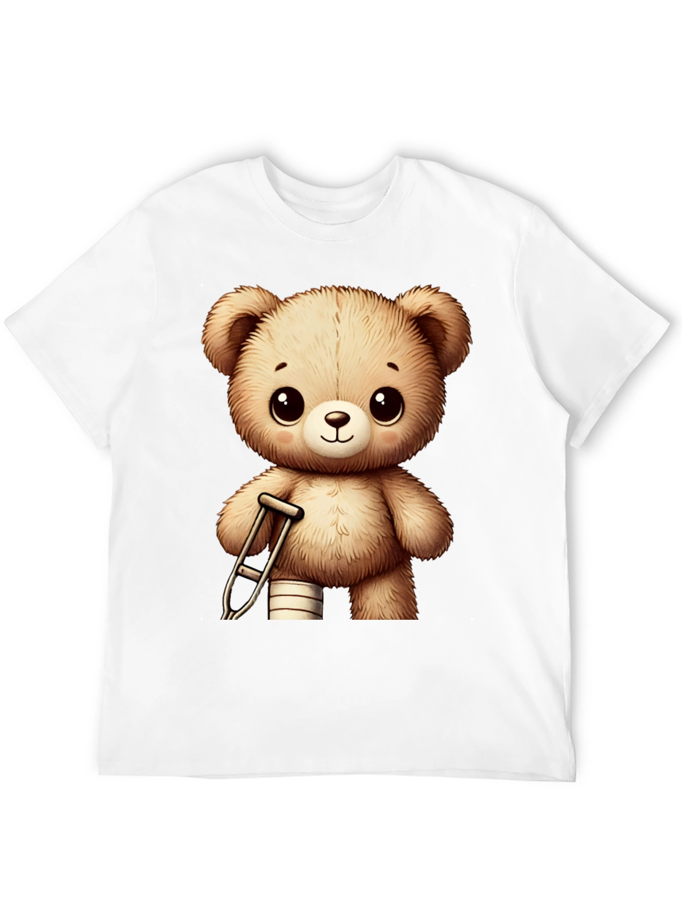 Camiseta Negra con Diseño de Oso de Peluche Lindo