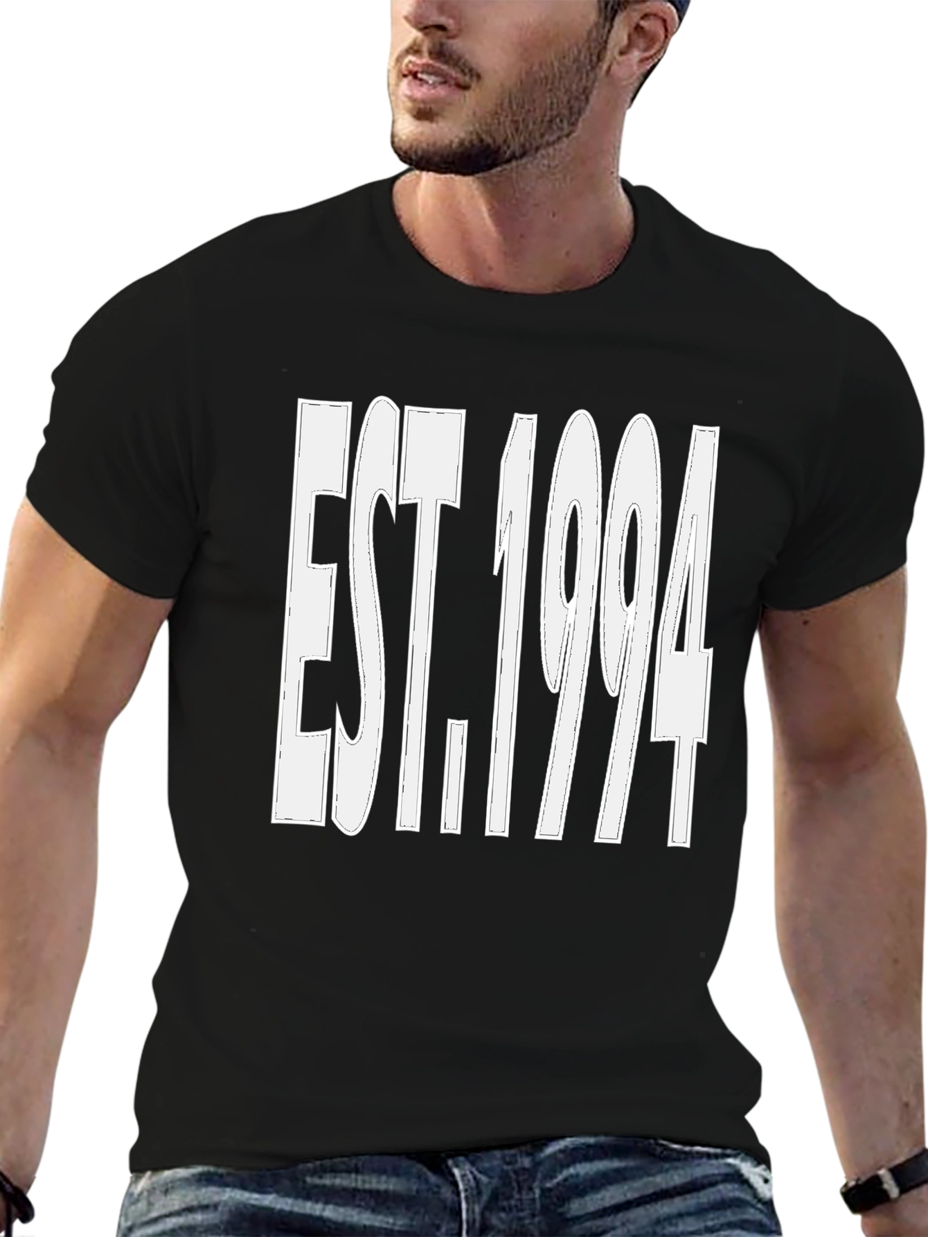 Camiseta Negra Est. 1994 - Estilo Casual y Moderno