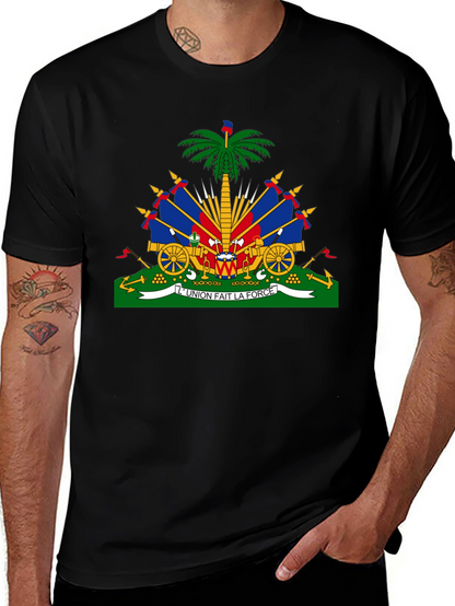 Camiseta Negra con Escudo de Haití