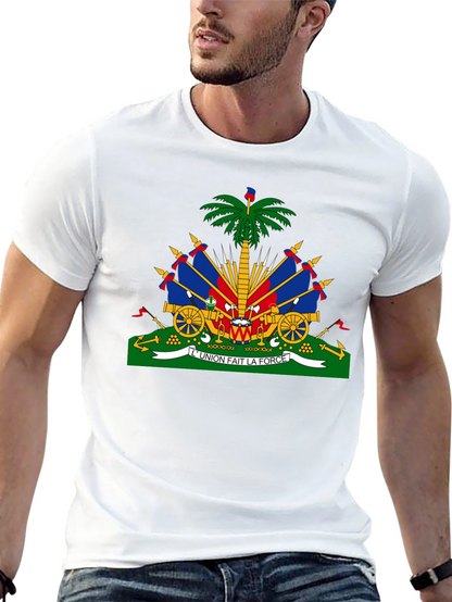 Camiseta Negra con Escudo de Haití