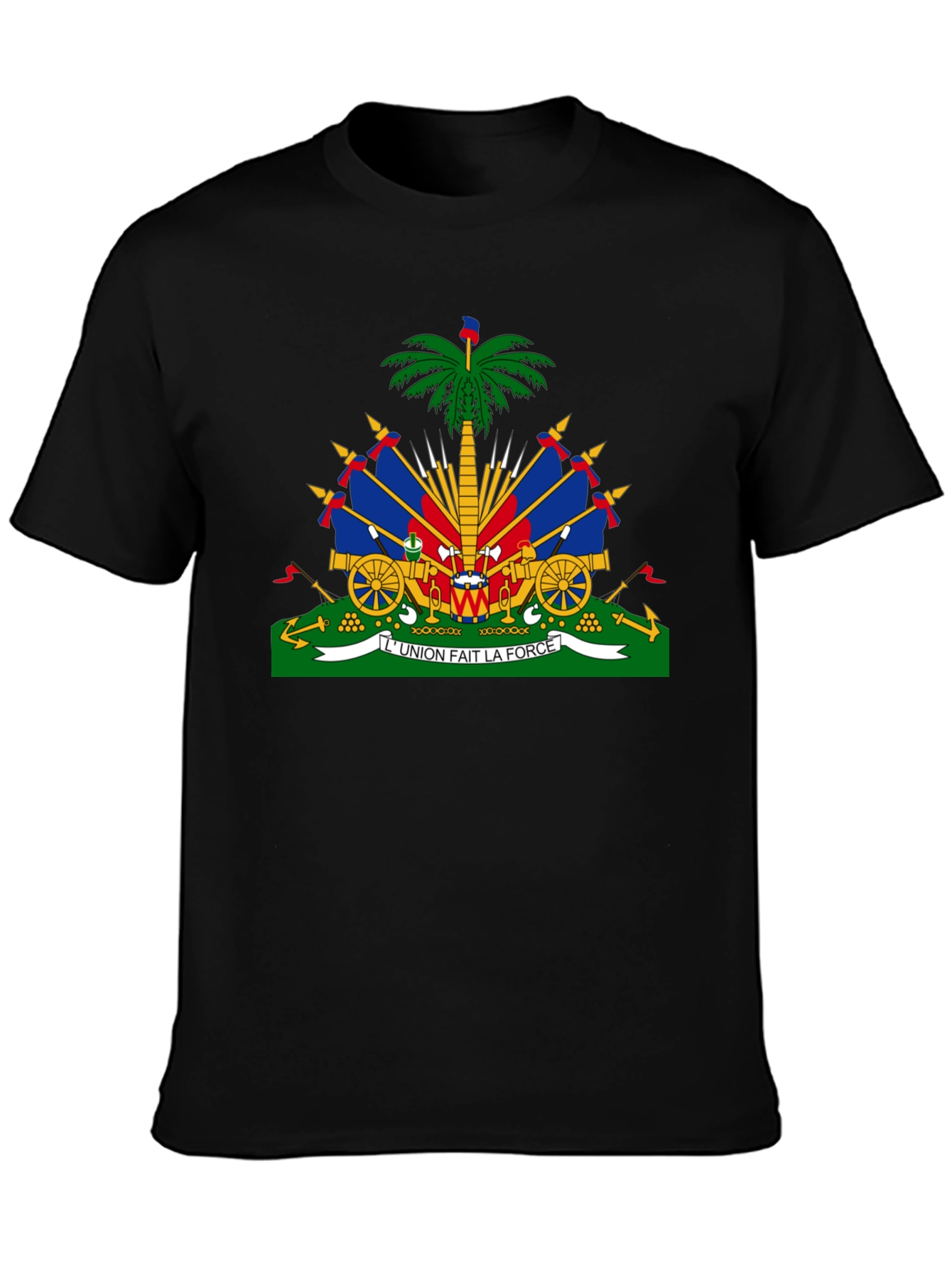 Camiseta Negra con Escudo de Haití