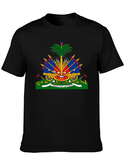Camiseta Negra con Escudo de Haití