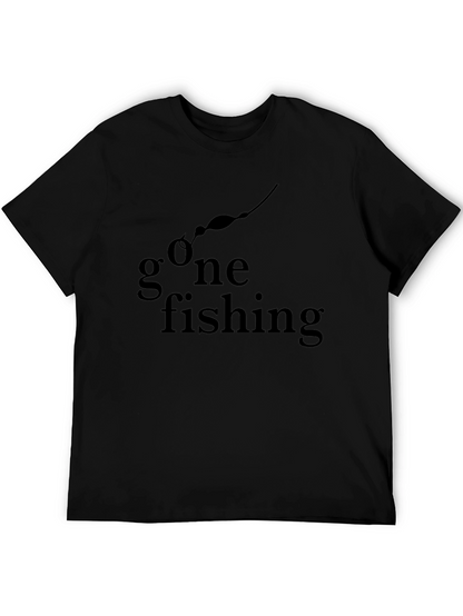 Camiseta Negra Gone Fishing para Amantes de la Pesca