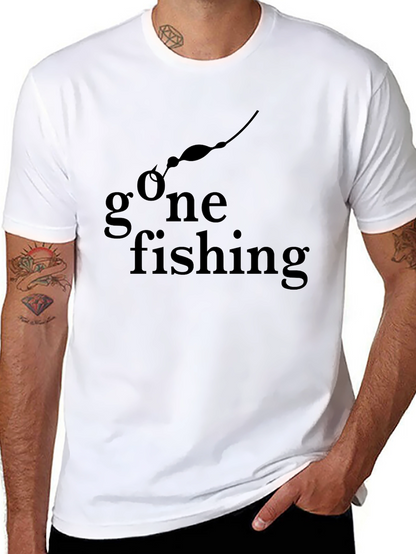 Camiseta Negra Gone Fishing para Amantes de la Pesca