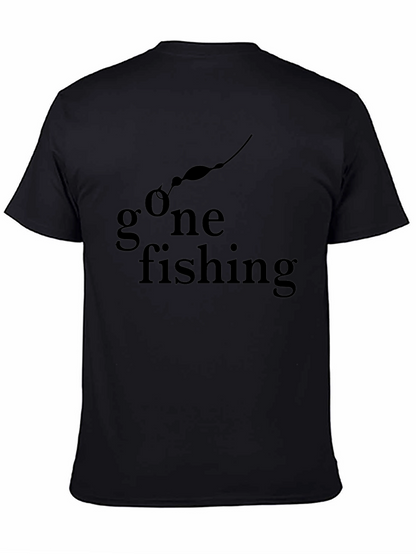 Camiseta Negra Gone Fishing para Amantes de la Pesca