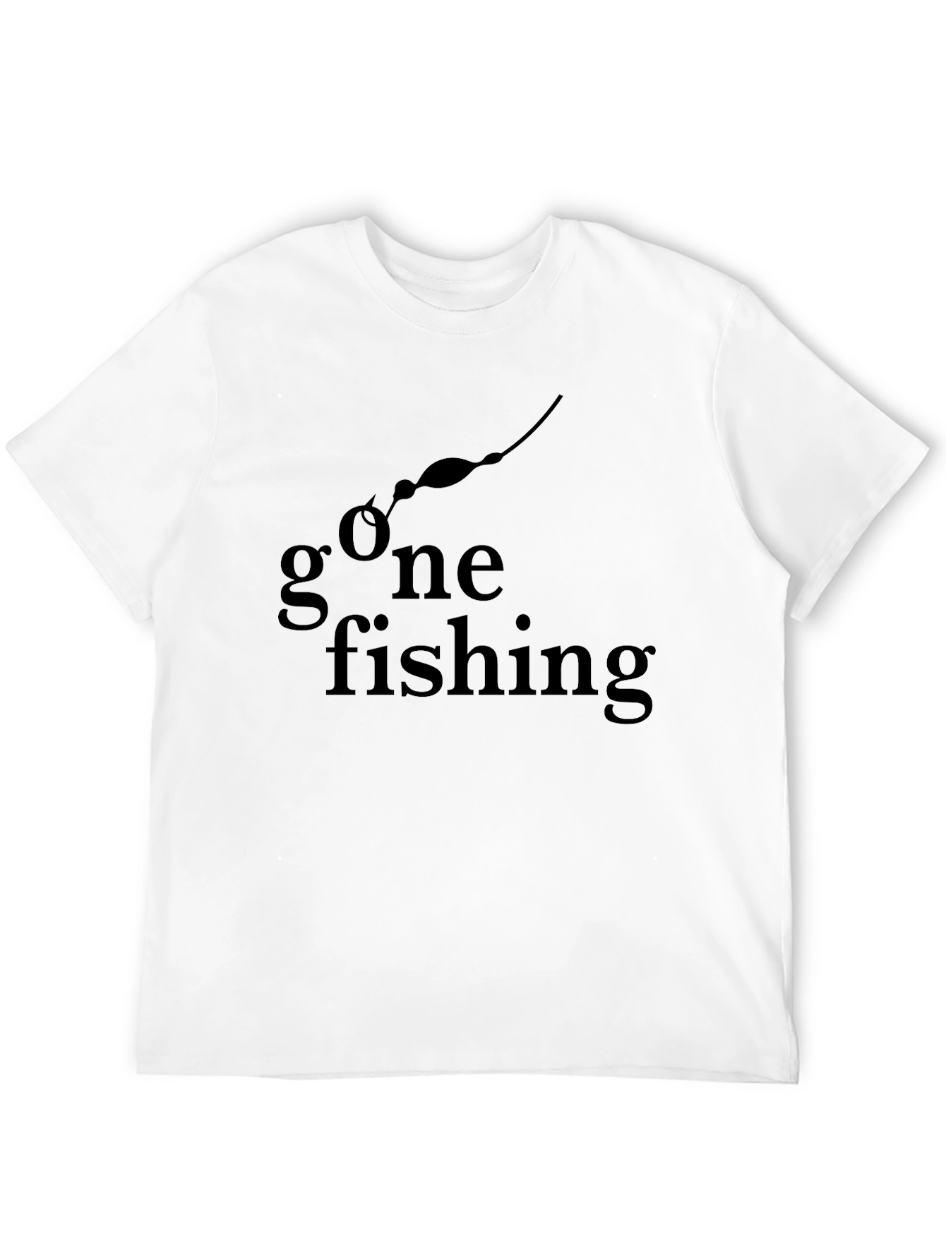 Camiseta Negra Gone Fishing para Amantes de la Pesca