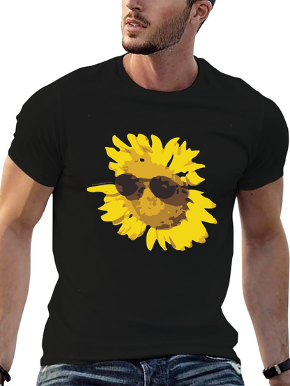 Camiseta Negra con Girasol Cool