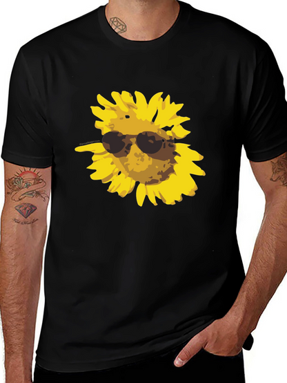 Camiseta Negra con Girasol Cool