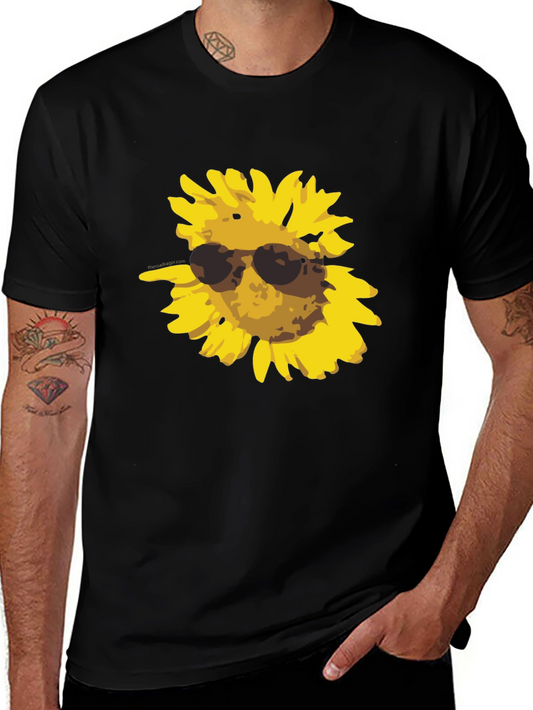 Camiseta Negra con Girasol Cool