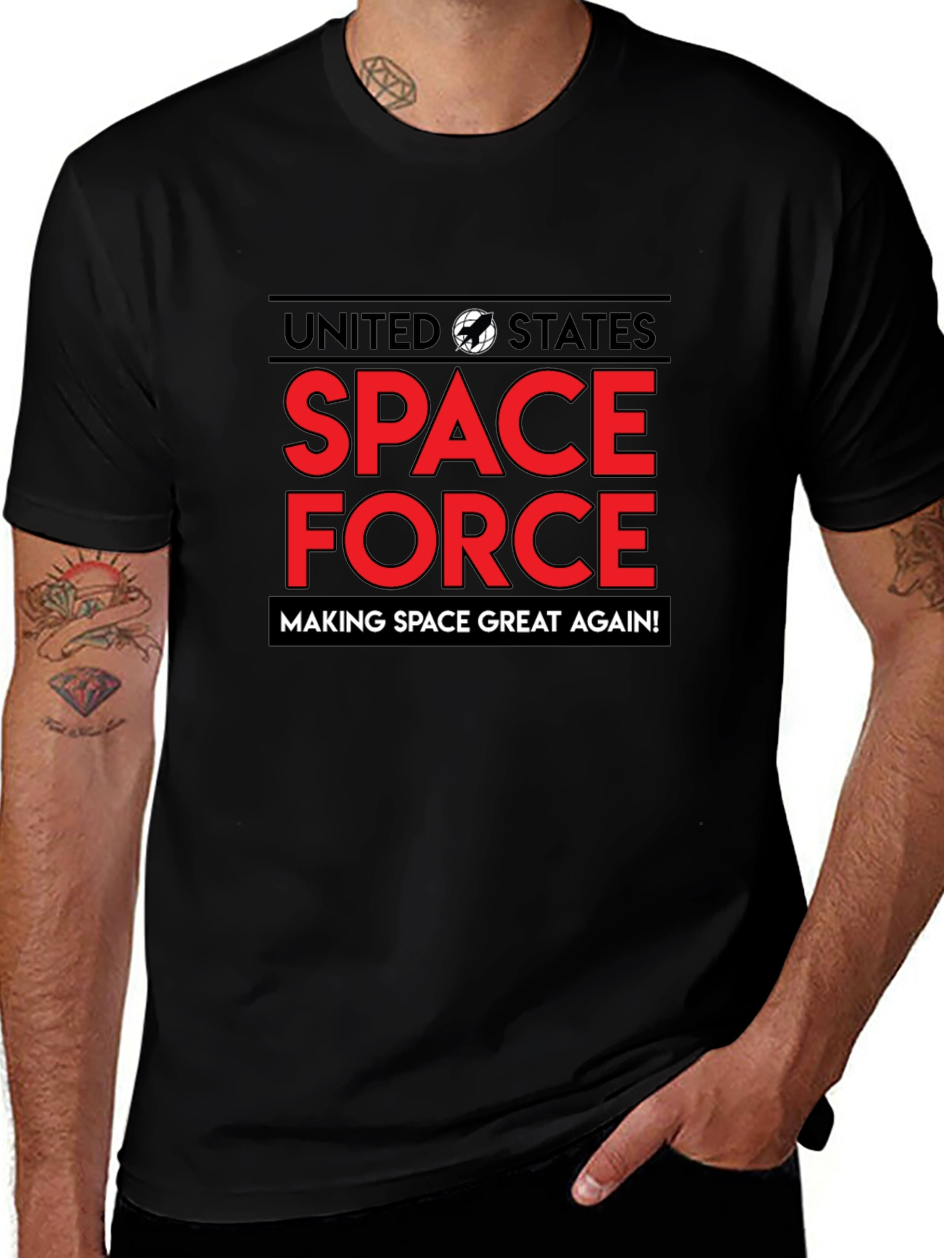 Camiseta Espacial Negra Making Space Great Again