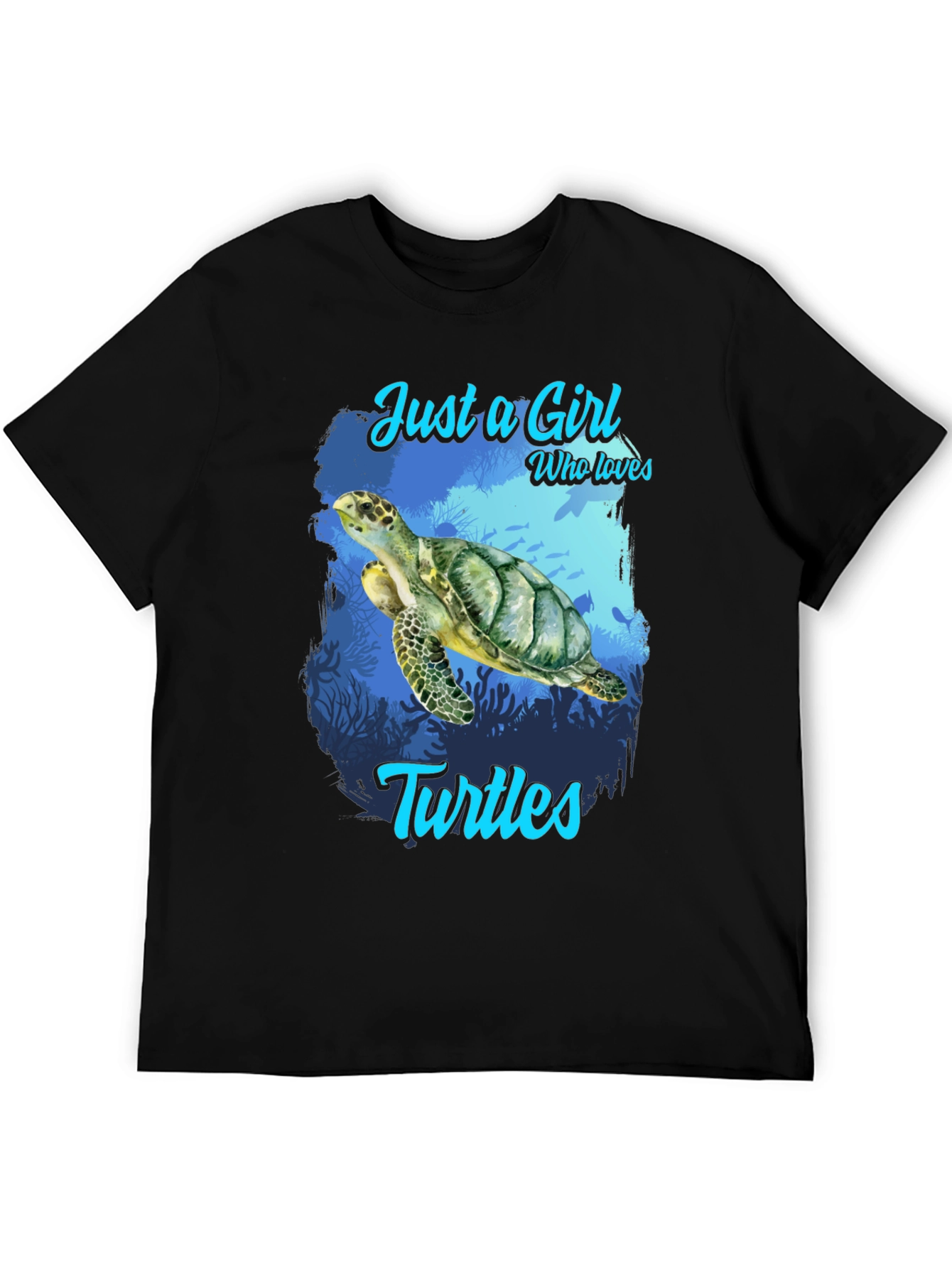 Camiseta Negra Amo las Tortugas para Mujer