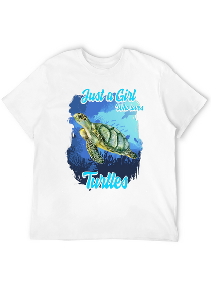 Camiseta Negra Amo las Tortugas para Mujer