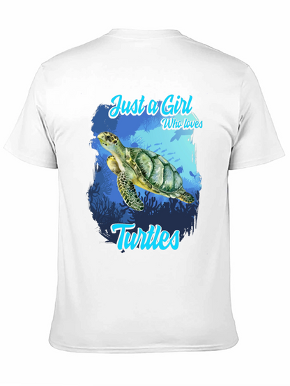 Camiseta Negra Amo las Tortugas para Mujer