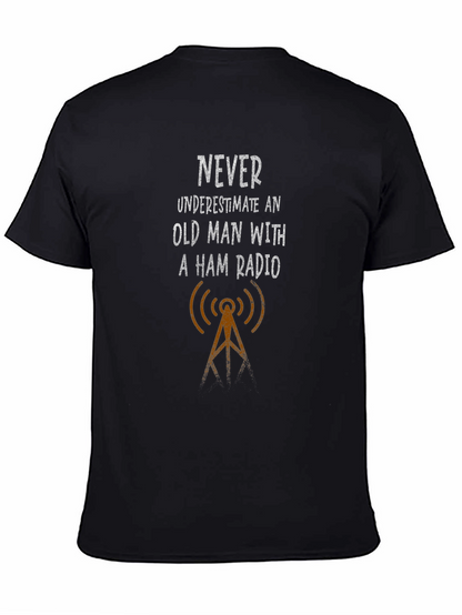 Camiseta Negra: Nunca Subestimes a un Hombre con Radio