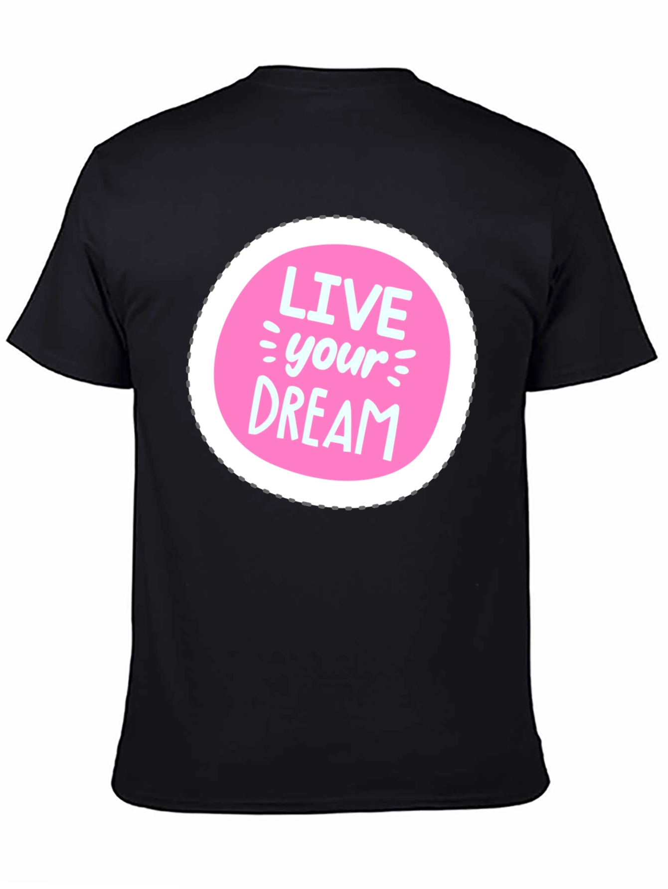 Camiseta Negra Vive Tu Sueño Estilo Casual