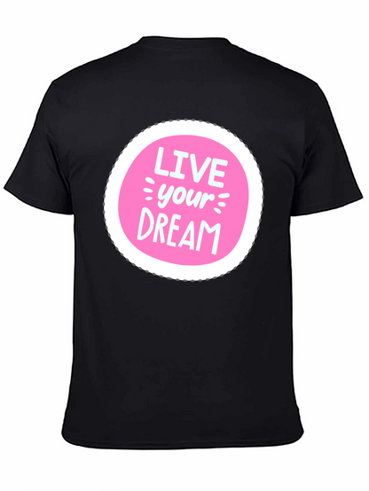 Camiseta Negra Vive Tu Sueño Estilo Casual