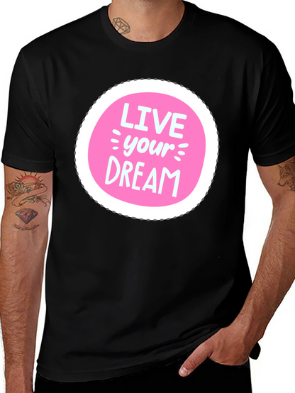 Camiseta Negra Vive Tu Sueño Estilo Casual