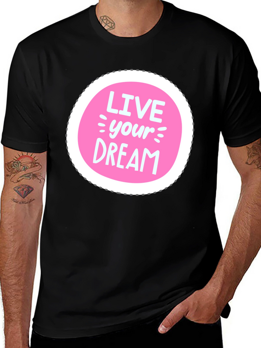 Camiseta Negra Vive Tu Sueño Estilo Casual