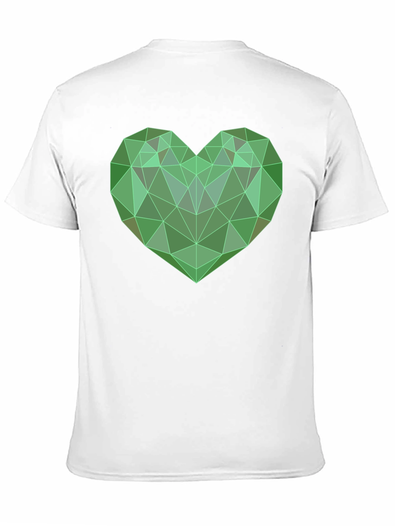 Camiseta Negra con Corazón Geométrico Verde