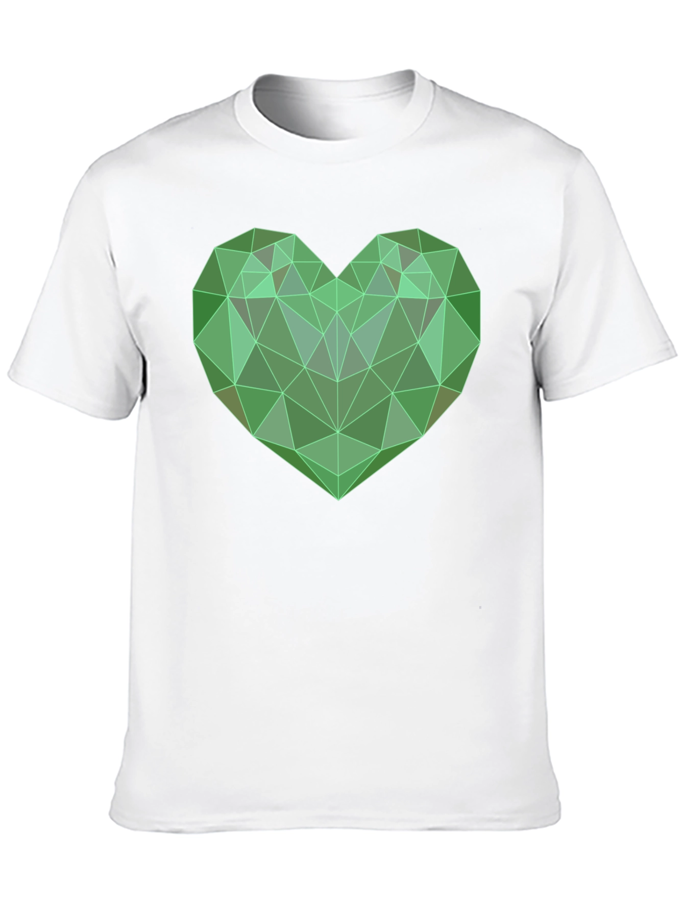 Camiseta Negra con Corazón Geométrico Verde