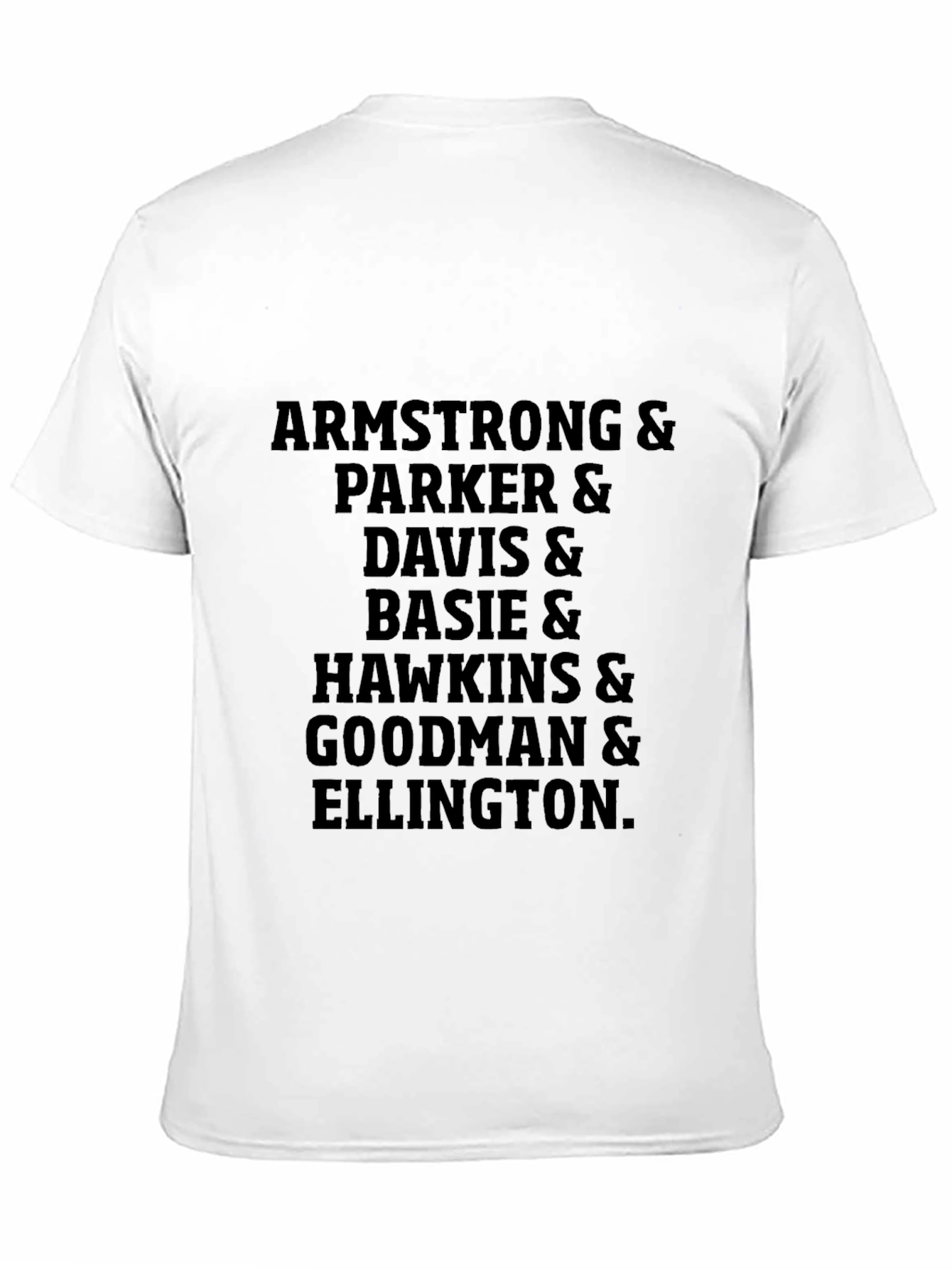 Camiseta Negra Clásica Nombres de Jazz