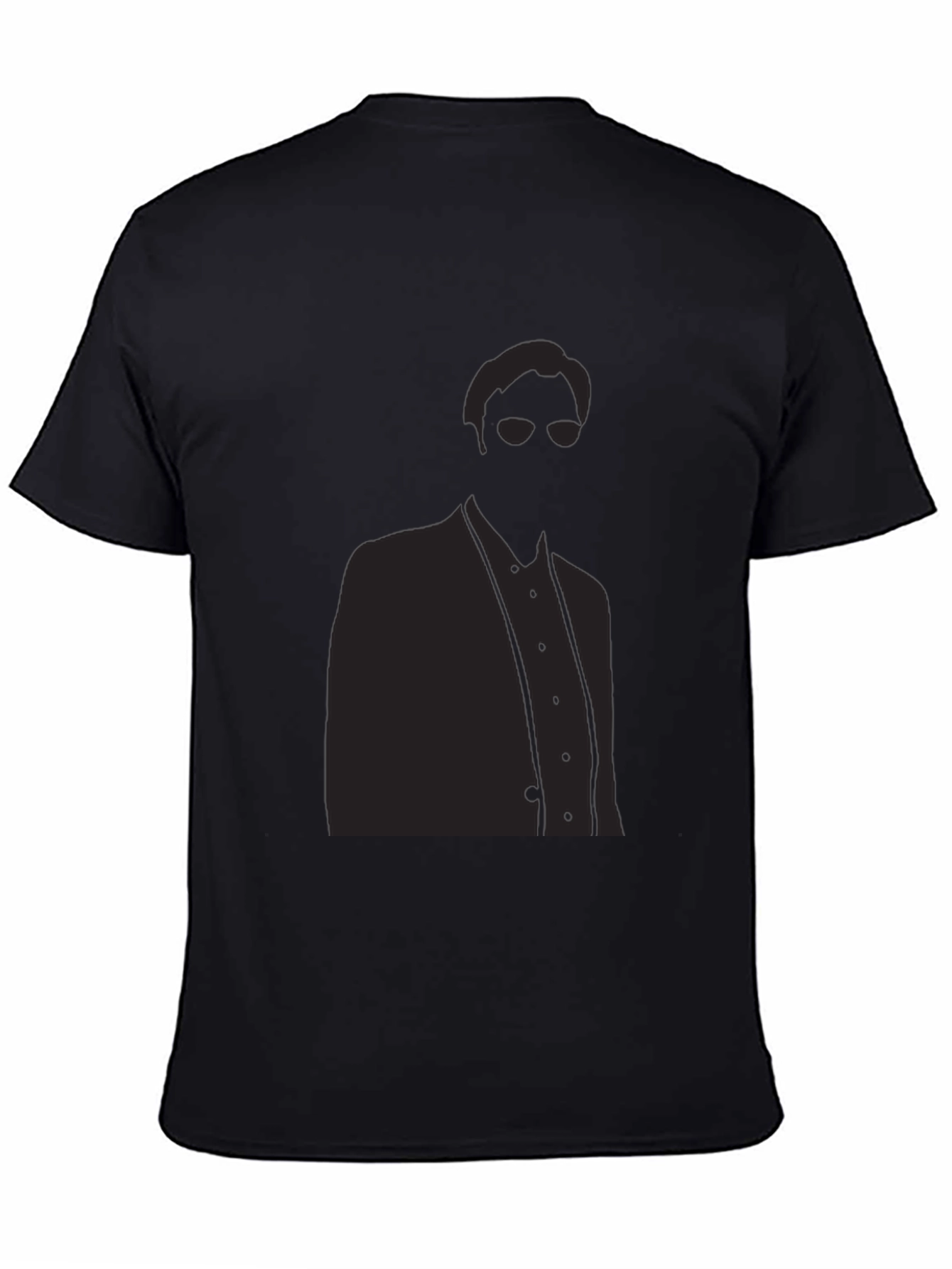 Camiseta Negra Hombre Silueta Misteriosa Elegante