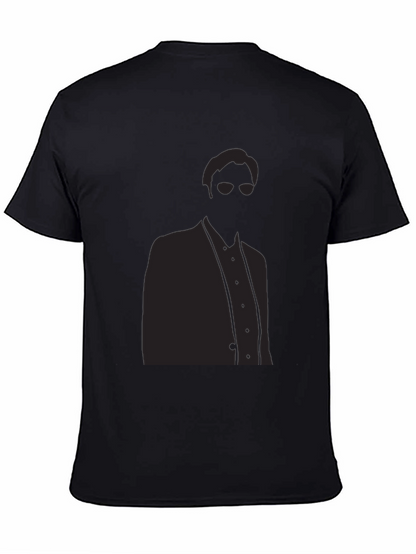 Camiseta Negra Hombre Silueta Misteriosa Elegante