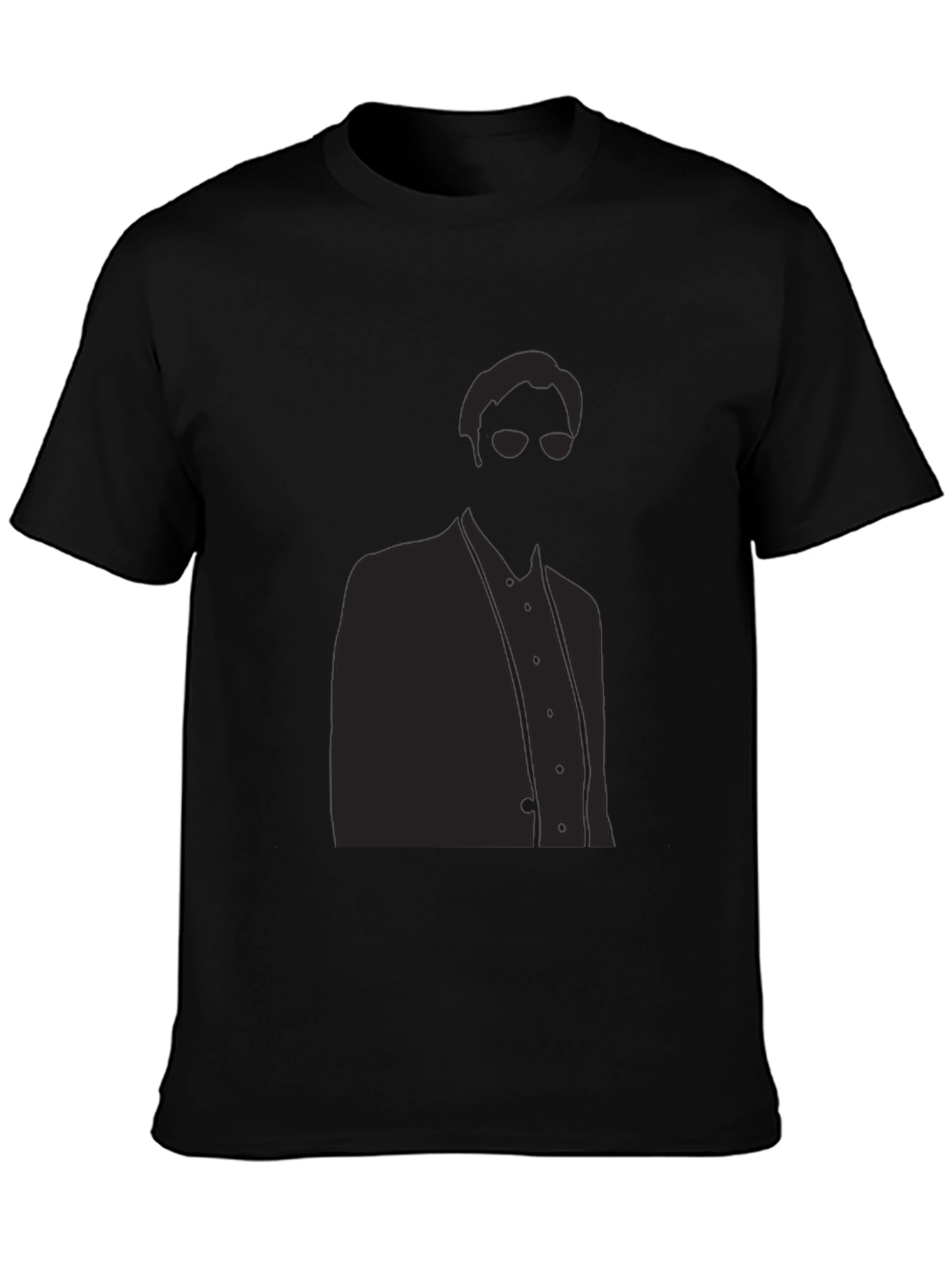 Camiseta Negra Hombre Silueta Misteriosa Elegante