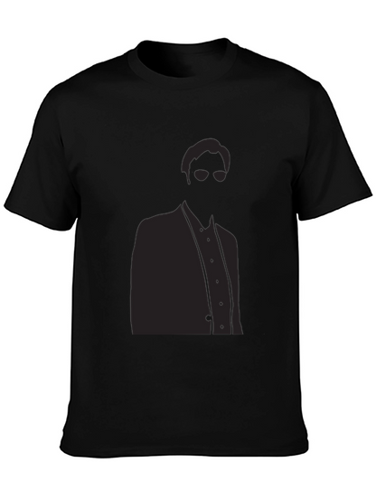 Camiseta Negra Hombre Silueta Misteriosa Elegante