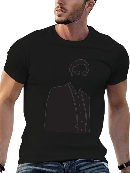 Camiseta Negra Hombre Silueta Misteriosa Elegante
